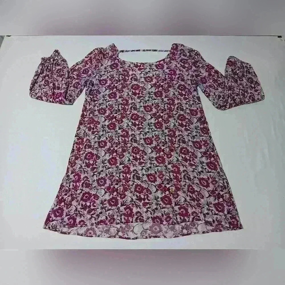 Billabong Flowered Tunic, long-sleeved  Boho Beachy - Picture 1 of 9